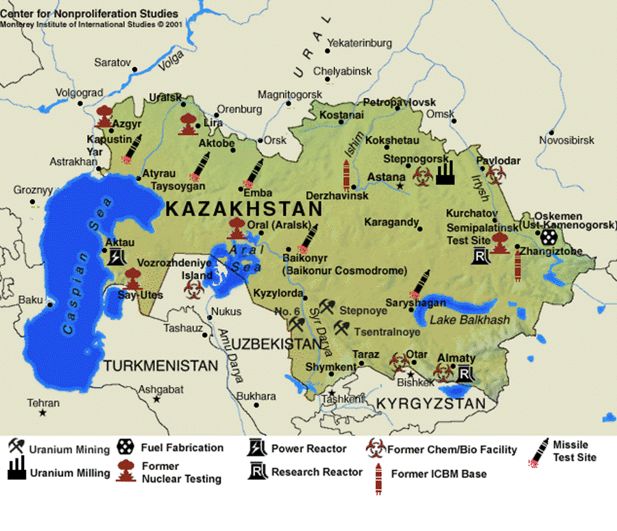 Семипалатинск на карте казахстана